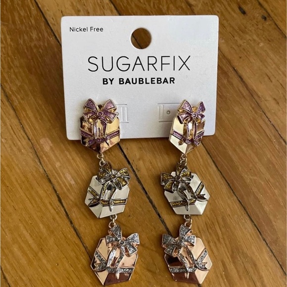 Sugarfix Baublebar Gifts Sparkly Rhinestone Dangle Earrings NEW - Picture 1 of 1